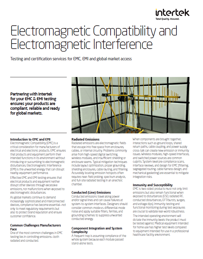 EMC EMI testing fact sheet